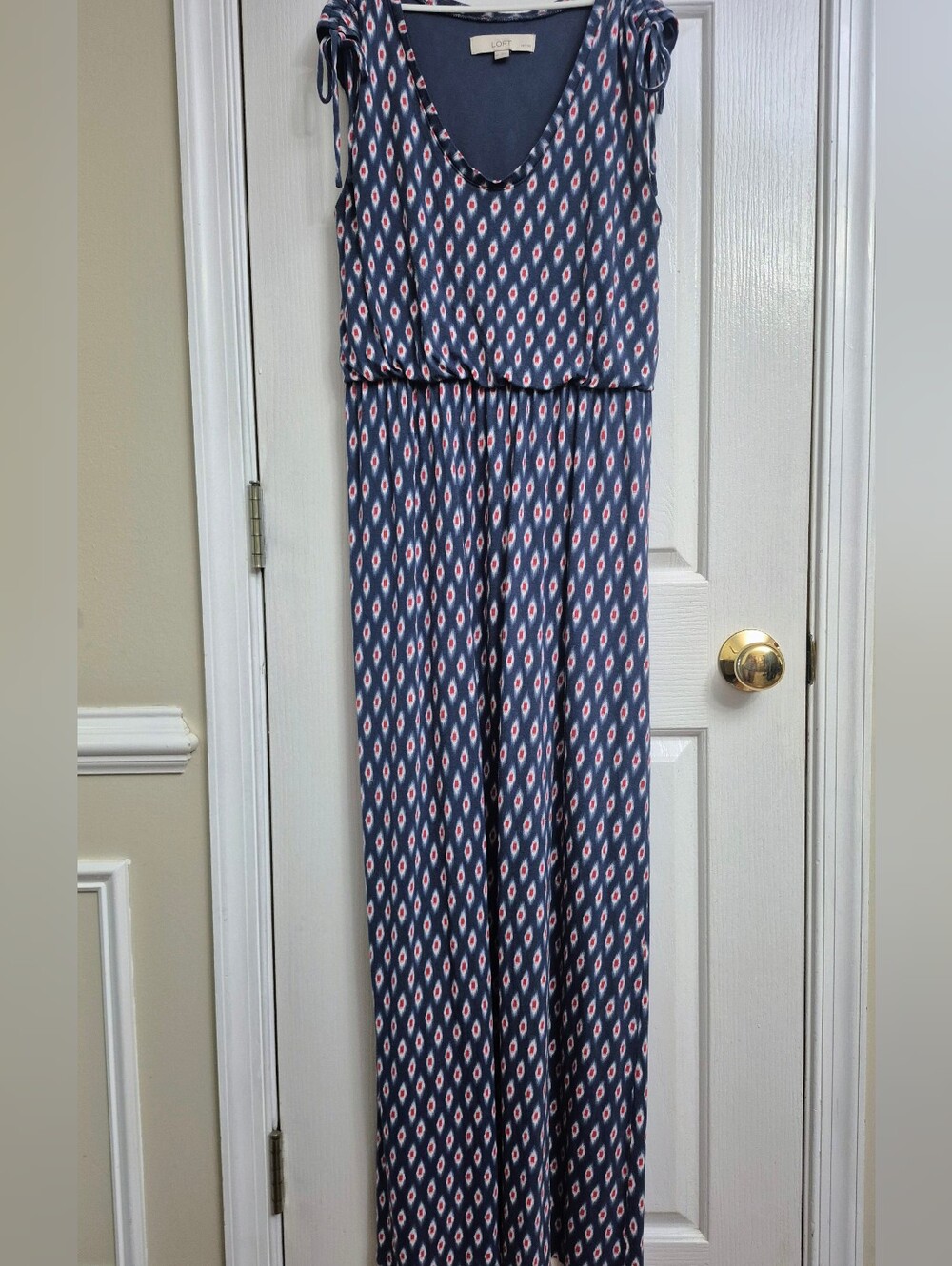 Ann Taylor LOFT Petite Diamond Ikat Maxi Dress MP